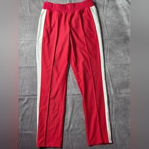 Puma Track Pants Womens Small Red White Athleisure Joggers EUC